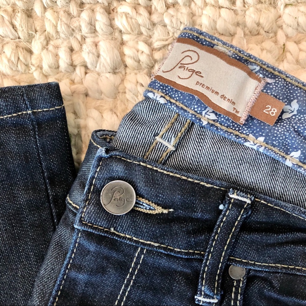 NWOT SZ 28 Paige Benedict Canyon Dark Wash Jeans - Picture 4 of 8